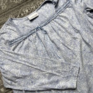 Country Store Nightgown Size Large Knit Blue Floral Midi Cottagecore Tradwife